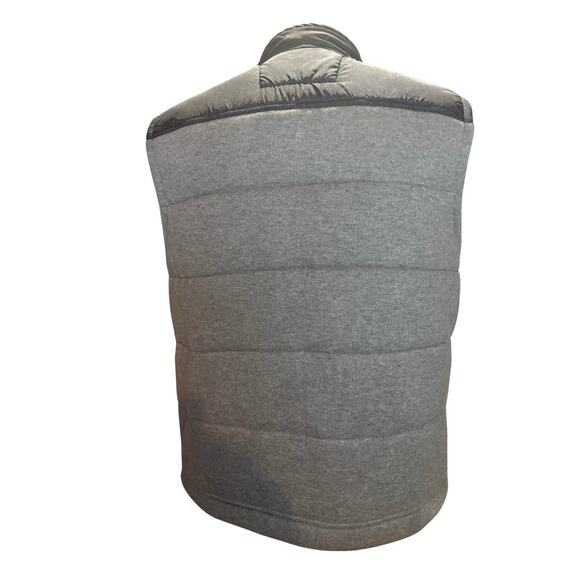 Banana Republic Men’s Quilted Puffer Vest XL Gray Two-Tone Full Zip - Picture 3 of 6